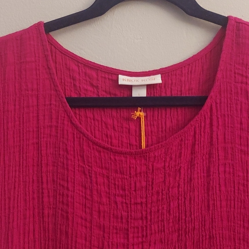 KNOX ROSE Magenta Tiered Sleeveless Baby Doll Dress - Picture 4 of 12